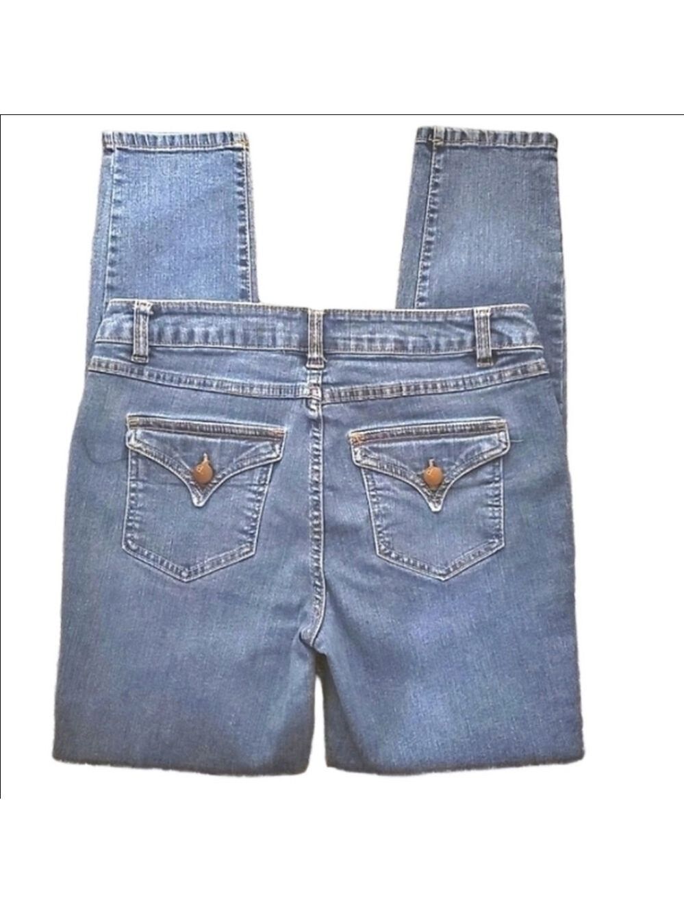 d.jeans FLAP POCKET MEDIUM WASH STRAIGHT LEG WOMENS JEANS STRETCH SZ6
